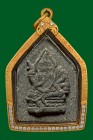 【陰料】龍婆浸蘭大師 第一期 首哈頭幫粉四面神 親筆符印 連意大利金半鑽防水殼 (NO.30158)