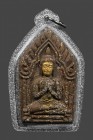 【正牌】阿贊捨凱師傅 金面坤平 配戴型 連閃銀色邊防水殼(NO.29182)