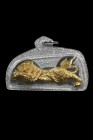 【正牌】古巴旁舌大師 捨KONG 老虎 小立尊(黃銅版)配戴型 連閃銀色邊防水殼(No.29676)