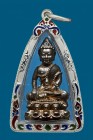 【正牌】寺廟屈破史實額 龍婆濟公大師 藥師佛 配戴型 連純銀龍也防水殼 (No.29609)