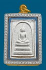 【正牌】寺廟屈班麗 龍婆冠大師 崇笛佛牌 連意大利金鑽防水殼 附驗證卡(No.29849)
