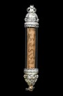 泰國聖物 寺廟屈嬌戰化 貝葉經符通 配戴型 連鍍銀雙扣外殼(No.26772)
