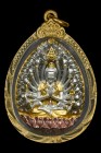 泰國佛牌 寺廟屈嬌戰化 2562 千手觀音 配戴型 連不鏽鋼鍍金外殼(No.21515)