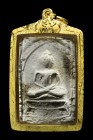 【正牌】寺廟屈撒旺阿農 龍婆盆大師【柏白芒盾佛】附驗證卡 連純金防水殼(No.29763)