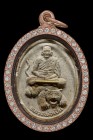 【正牌】屈班柏(老虎廟) 龍婆笨大師 自身騎虎 (金符管版）附驗證卡 配戴型 連意大利玫瑰金鑽防水殼(No.30471)