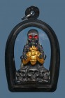 泰國佛牌 清邁陰法大師婆難頓 (陰牌 有靈){金蒼蠅 骷髏 男派燙} (黑肉版) 配戴型(No.28272)