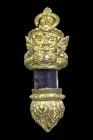 【正牌】龍婆拉架大師 龍婆濟公大師 化太歲拉胡符通 {金色} 配戴型(No.30459)