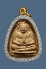 【正牌】寺廟屈朗橙坤 古巴陣得大師 第一期 善加財佛 附驗證卡 連意大利金鑽防水殼(No.30314)