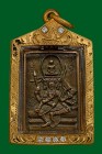 【正牌】寺廟屈剎既 龍婆篤大師 四面神 配戴型 附驗證卡 連意大利金鑽防水殼(No.29978)
