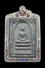 泰國佛牌 寺廟屈鐵冠燙 龍婆啤大師【一百週年紀念版】{彩泥版本}祟笛佛牌 配戴型 附驗證卡(No.26166)