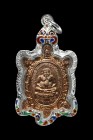 【正牌】寺廟屈郎惡 龍婆了大師 財龜(細模)配戴型 附驗證卡 連純銀龍也防水殼(No.29272)