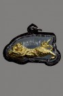 【正牌】古巴旁舌大師 捨KONG 老虎 小立尊(黃銅版)配戴型 連閃黑色邊防水殼(No.29864)