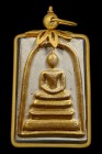 【正牌】寺廟帕沈甩爽求陣 龍婆文大師 三層塔崇笛 連金色不銹鋼殼(No.29809)