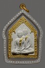 【正牌】寺廟屈朗夾 龍婆沙礦大師 雙子坤平 連意大利金鑽殼 附驗證卡(No.29722)