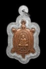 【正牌】高僧龍婆了大師 2540 自身財龜佛牌 配戴型 附驗證卡 連閃銀色邊防水殼(No.29687)