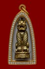 【正牌】寺廟屈班柏(老虎廟) 龍婆笨大師 老虎佛牌(金銅色) 配戴型 附驗證卡 連意大利金鑽防水殼(No.30308)