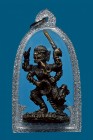 【正牌】龍婆駕龍大師 四手哈努曼天神 小立尊 配戴型 連閃銀色邊防水殼 附驗證卡(NO.29796)