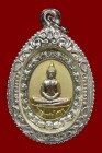 泰國佛牌 寺廟屈所通 所通佛 (三色) 配戴型 連不鏽鋼鍍銀殼(No.16887)