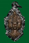 【正牌】寺廟屈灣史燙 龍婆朗大師 四面神頭像 配戴型 連黑銀色邊防水殼 (No.29861)