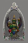 【正牌】寺廟屈通那米 龍婆嚴大師 鷹神 小立尊 配戴型 連純銀龍也防水殼(No.29672)