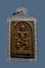 【正牌】寺廟屈班麗 2537年 龍婆冠大師 祟笛自身佛牌 連閃銀色邊防水殼 (No.29307)