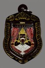 	【正牌】寺廟屈破史實額 龍婆濟公大師 拉胡天神 配戴型 連金色鐳射邊防水殼 (NO.30055)