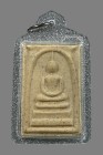 泰國佛牌 龍婆通大師 祟笛 配戴型 連閃銀色邊防水透明殼(No.27809)