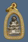 【正牌】龍婆沙礦大師 2544 善加財佛{純銀版} 附驗證卡 連意大利金鑽防水殼 (No.30319)