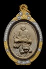 【正牌】屈班帕(老虎廟) 龍婆笨大師 自身騎虎 (金符管版）附驗證卡 配戴型 連意大利金鑽防水殼(No.29991)