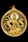 【正牌】龍婆龍耐大師 澤度今 哥錫鐵 (鍍金特別白月亮版) 連純金防水外殼 附驗證卡(No.29963)