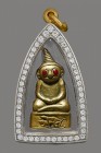 【正牌】龍婆烈大師 紅眼拍罌【銅版】配戴型 附驗證卡 連意大利金防水殼(No.30237)