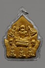 【正牌】阿贊靈師傅 派燙 第十四期 配戴型 (陰牌 有靈 須供奉) 連閃銀色邊防水殼(No.29922)