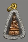 【正牌】龍婆滿大師 龍婆燙泵大師【生命伴侶 藥師佛】(細模) 連意大利金鑽防水殼 附驗證卡(No.30434)