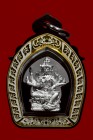 【正牌】寺廟屈鐵冠燙 四面神佛牌 小立尊 【白色】 配戴型 連金色鐳射防水殼(No.29223)