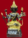 【正神】寺廟屈班柏 老虎廟 龍婆三安大師 四面神 黑金色【6.5寸】供奉型 (No.30378)