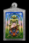 【正牌】泰國佛牌 阿贊蘇賓師傅 崇笛必打拉胡 後 五眼四耳 配戴型 連閃銀色邊防水殼(No.30024)