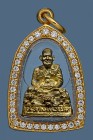 【正牌】寺廟屈班柏(老虎廟) 龍婆笨大師 自身騎虎 配戴型 附驗證卡 連意大利金鑽防水殼(No.29839)