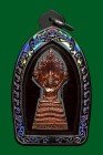 【正牌】寺廟屈求柯 龍婆近大師 澤度今 小立尊{紅銅版大模}配戴型 連銀色鐳射防水殼(No.29730)