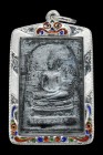 【正牌】寺廟屈白嘟淺片 龍婆多大師{第三期}象牙紋崇笛 配戴型 附驗證卡 連純銀龍也防水殼(No.29755)