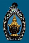 【正牌】2560年四面神大法會 四面神頭像佛牌 (黑金色) 配戴型 連銀色鐳射防水殼(No.30121)