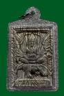 【正牌】 寺廟屈班柏 龍婆笨大師 彩泥版自身像 第一期 配戴型 連閃銀色防水殼 附驗證卡(No.29654)