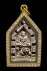 【正牌】屈班柏(老虎廟) 龍婆笨大師 自身騎虎 (寶石版）附驗證卡 配戴型 連意大利金鑽防水殼(No.30490)
