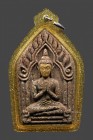 【正牌】 阿贊捨凱師傅 金面坤平 配戴型 連閃金色邊防水殼(NO.29181)