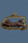 【正牌】古巴旁舌大師 捨KONG 老虎 小立尊(紅銅版)配戴型 連閃金色邊防水殼(No.30323)
