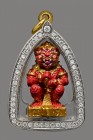 【正牌】古巴博洋大師 五眼四耳天神 {金紅色彩繪版} 連意大利金鑽防水殼(No.29684)