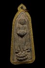 【陰料】龍婆浸蘭大師 第一期 首哈派粉星期三佛祖 親筆符印 配戴型 連閃金色防水殼(No.30162)