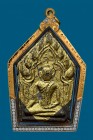 【陰料】龍婆浸蘭大師 首哈派粉坤平 親筆符印 貼金面後銅符管版 大模 {二期} 連意大利金鑽防水殼 (NO.30305)