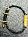 【正牌】寺廟屈班柏 (老虎廟) 龍婆三安大師 化太歲招財人緣符管{金色}連黑色伸縮手繩(NO.29711)