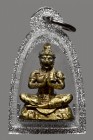 【正牌】寺廟屈求柯  布周十面派 小立尊 配戴型 連閃銀色邊防水殼(No.29833)