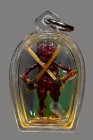 【正牌】寺廟屈霸班十 龍婆般大師 魂魄庸 小立尊(人緣油版) 配戴型 連透明防水殼(No.29636)